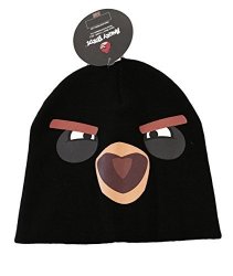 Roxio Angry Birds Big Face Black Angry Bird Knit Beanie Costume Hat