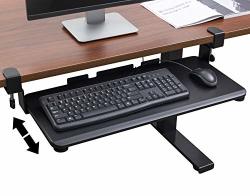 large computer desk with keyboard tray