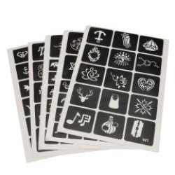 129PCS Unique Tattoo Stencils Temporary Body Painting Face Nail Glitter