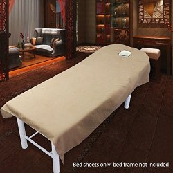 Beauty Bedsheet Massage Couch Cover With Face Hole Reusable Spa Linens Massage Bed Table Sheets Couches Cover Sheets 120X190CM Camel