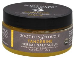 Soothing Touch - Organic Herbal Salt Scrub Uplifting Tangerine - 10 Oz. Lucky Pr