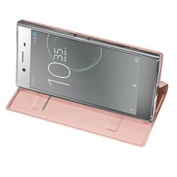 Voberry Leather Flip Protective Stand Case Cover For Sony Xperia Xz Premium Rose Gold