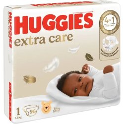 Huggies Extra Care - Size 1 New Baby Up To 6KG - 96 Nappies Value Pack
