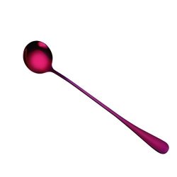 YJYdada Colorful Spoon Long Handle Spoons Flatware Coffee Drinking Tools Kitchen Gadget A Purple
