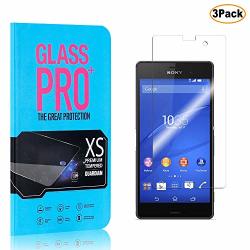 Cusking Sony Xperia Z3 Compact Tempered Glass Screen Protector 9H High Transparency Screen Protector Film For Sony Xperia Z3 Compact Drop Fall Protection 3 Pack