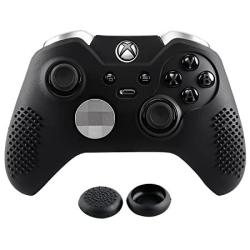 Extremerate Soft Anti-slip Silicone Controller Cover Skins Thumb Grips Caps Protective Case For Microsoft Xbox One Elite Black