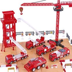 IPlay ILearn Fire Truck Play Set Firefighting Engine Emergency Rescue Vehicles W Station Extending Ladder Educational Learning Toys Gift For 2 3 4 5