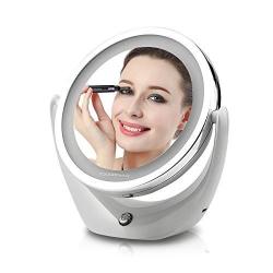 Touchbeauty TB-1276 Rechargeable LED Shaving & Makeup Mirror 5X Magnification Dual Sided & 360 D...
