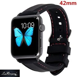 Lwsengme Silicone Sport Replacement Strap With Adjustable Buckle And Quick Release For Apple Iwatch Series 2 Apple Watch Series 1 Nike+ 42MM - SILICONE-04