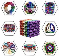 Meiliss Magnetic Balls 216PCS 5MM Silver Magnets Blocks Magnetic Sculpture Holders Square Cube Puzzle Magic Cubes Diy Educational Toys Intelligence Development And Stress Relief 6 Colors