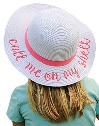 Natural H-3017-HS06 Girls Embroidered Sun Hat Hello Sunshine