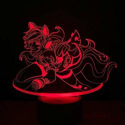 Mrfx 3D Night Light Lol Ezreal The Prodigal Explorer LED Decorative Table Lamp 7 Colors 16 Colors USB Charging Table Lamp Touch Remote Control
