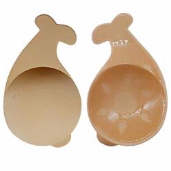 Zhuygba Invisible Breast Lifting Bra Cups Breast Bra Reusable For Backless Dress With Nipple Covers Nude