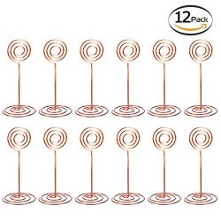 GZ Bysiter 12PCS Place Card Holders Photo Holder Stands Table Number Card Holders Paper Menu Picture Photo Note Memo Clips Circle Shape For Wedding Party