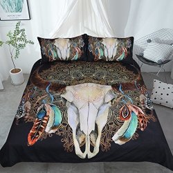 Deals On Youhao Sleepwish Tribal Duvet Cover Skull Horns Feathers