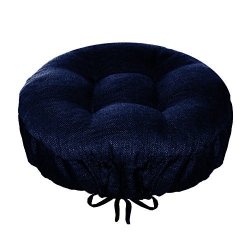 Bar Stool Cover - Rave Indigo Blue - Indoor Outdoor Bar Stool Cushion - Latex Foam Bar Stool Cushion With Adjustable Drawstring Solid Color