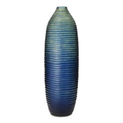 @home Textured Handcut Glass Vase Blue XL 61X20CM