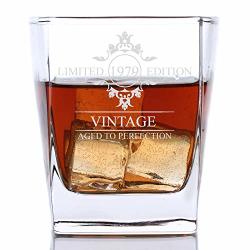 Personalized - Customized Limited Edition Cube Whiskey Glass Birthday Gift For Men & Women - Vintage Anniversary Gift Ideas For Mom Dad Husband