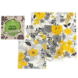 Natural Beeswax Wrap - Plastic Alternative - Reusable Wraps - Healthy And Eco Friendly - Assorted Of 3 Sizes Large-medium-small - All Ingredients Are 100% Organic