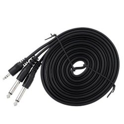 2.5MM Male To 2X 6.5MM Male Cable