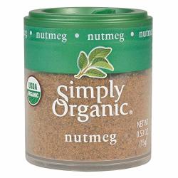 Simply Organic Ground Nutmeg Certified Organic 0.53 Oz Myristica Fragrans Houtt.
