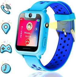 Themoemoe Kids Smartwatch Kids Gps Watch Gifts For 4-8 Year Old Girls Touchscreen Camera Game Compatible With 2G T-mobile Birthday Gift For Kids S6-BLUE