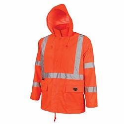 high visibility rain jacket with hood