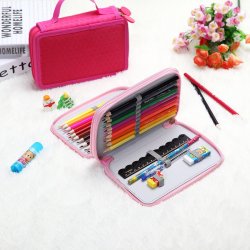 36 Holes Art Pen Pencil Makeup Brush Case Box Students Stationary Zipper Storage Makeup Bag