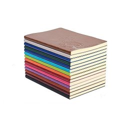 TUZECH Unlined Leather Writing Diary Journal Notebook Sketchbook to Write for Girls and Boys 7 Inches