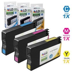 Ld Remanufactured Replacement For Hp 951XL 951 Set Of 3 High Yield Ink Cartridges Includes: 1 Cyan CN046AN 1 Magenta CN047AN And 1 Yellow CN048AN
