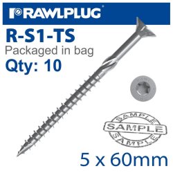 R-ts Hardened Screw 5.0X60MM X10 Per Bag