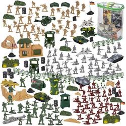 Blue Panda 300-PIECE Army Action Figures Set Military Toy Soldier Playset Tanks Planes Flags Battlefield Accessories Party Display