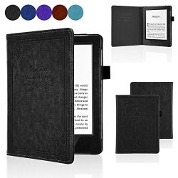 Acdream All-new Kindle 8TH Generation 2016 Case Form Fitting Premium Leather Cover Case For 2016 All-new Kindle 6" E-reader With Auto Wake Sleep Feature Vintage Black