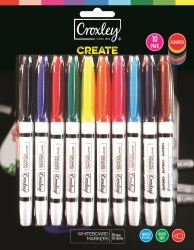 CROXLEY CREATE Fine Liners (Card of 10 Assorted Colours)