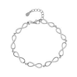 Sterling Silver & Cubic Zirconia Infinity Bracelet