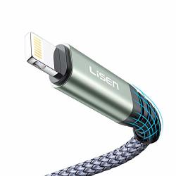 Lisen Lightning To Usb-a Cable 10FT Apple Mfi Certified For Iphone Charger Nylon Braided USB Fast Charging Cord Compatible With Iphone X xs Max xr