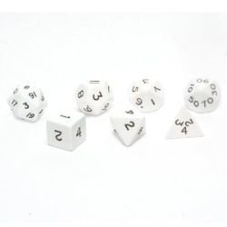 Koplow Games White Jumbo Size 7 PC Polyhedral Dice Set D4 D6 D8 2XD10 D12 D20