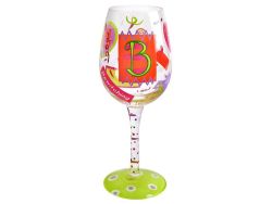 Lolita B Wine Glass Does Your Name Begin With B - Colourful Handmade Gift