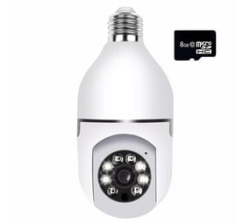 Security Surveillance Light Bulb Wireless Network Operated 360 Spy Camera & 8GB Sd Card