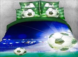 Ammybeddings 4 Pcs 3d Football Comforter Cover King Size Vivid