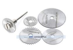 Hss Rotary High-speed Steel Circular Saw Blade Diamond Discs Mandrel Cutting Tool Set 6pc Silver