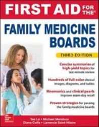 First Aid For The Family Medicine Boards Third Edition Paperback 3RD Ed.