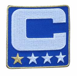 Royal Blue W 1 Gold Star Captain C Patch Iron On For Football Jersey Los Angeles