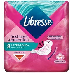 Libresse Freshness & Protection Ultra Long + With Wings 8 Pads