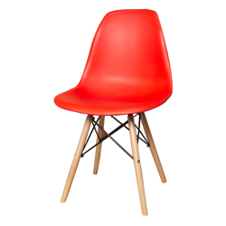 Emmy Wooden Leg Cafe Chair - Red