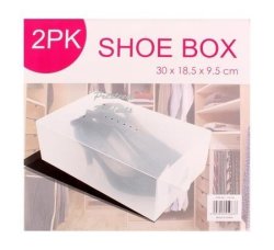 Shoe Box 2pc Storage Organiser 30x18x9cm