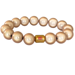 Luxury Coco. B Beaded Bracelet Luminous Tan Beads With 18K Gold Plated Bead