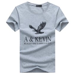 Mens Eagle Letter Printing Round Neck Tops Tees Fashion Casual Cotton Short Sle