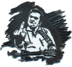 Johnny Cash Guitar Hero Fender Skirt Rockabilly Rocker Biker Iron On Patch Badge