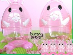 Clear Easter Bunny Shaped Easter Eggs 3 Fillable Treat Containers By Greenbrier